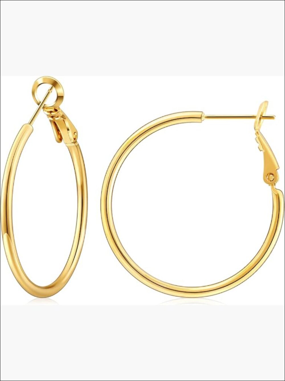 14K Gold Plated Hoop Earrings with 925 Sterling Silver Post